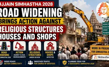 Ujjain Simhastha 2028 Road Widening Brings Action Against Religious Structures Houses and Shops